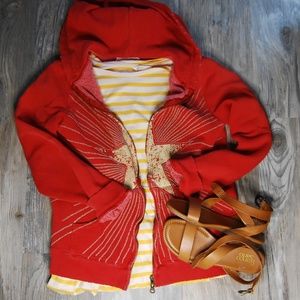 Free People Hooded Full Zip Sweatshirt